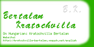 bertalan kratochvilla business card